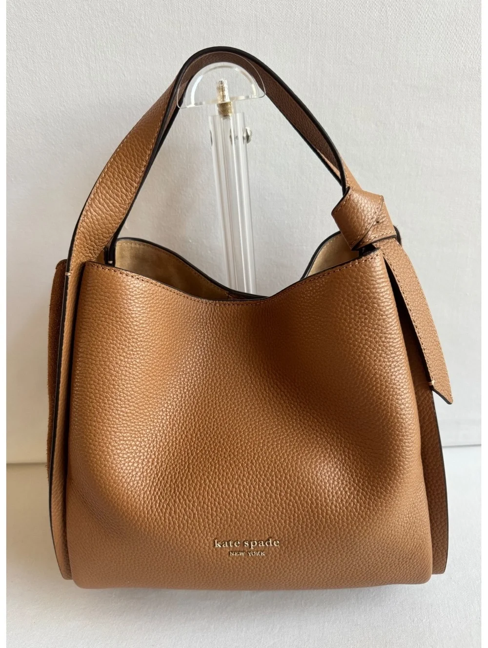 Kate Spade Margaux Medium Satchel Tan Pebbled Leather Tote Crossbody